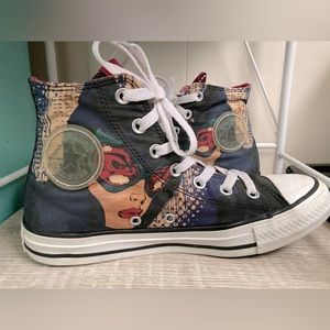 Converse All Star Catwomen DC Comics High Top Sneakers Size Men 6 Women 8